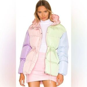 Olivia Rubin Misha Puffer in Colorblock Pastel